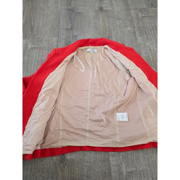 Sandro Paris Blazer Red Textured Open Front Blazer Jacket Size 40 - Picture 4 of 8